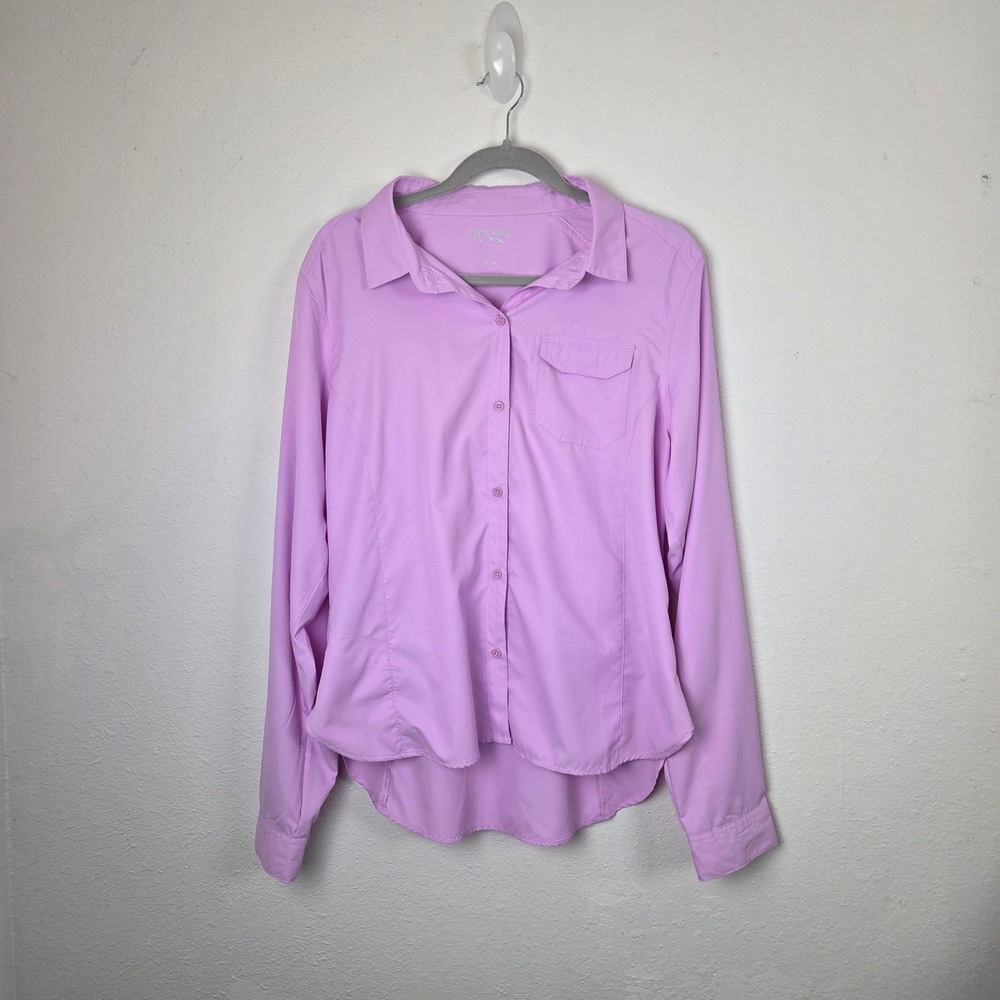 Rustic Ridge Women‎ XL Pink Outdoor Button Up Shirt Long Sleeve RRS85128